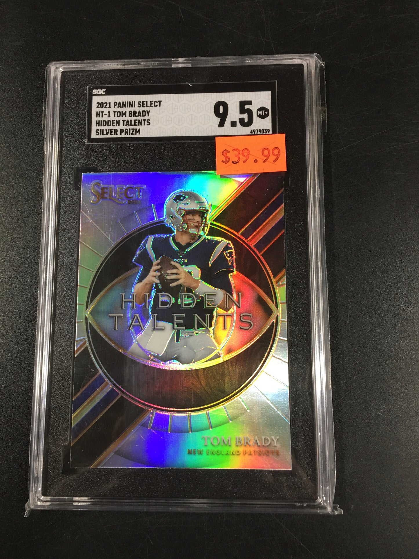 2021 Tom Brady HT-1 Tom Brady Hidden Talents Silver Prizm SGC 9.5