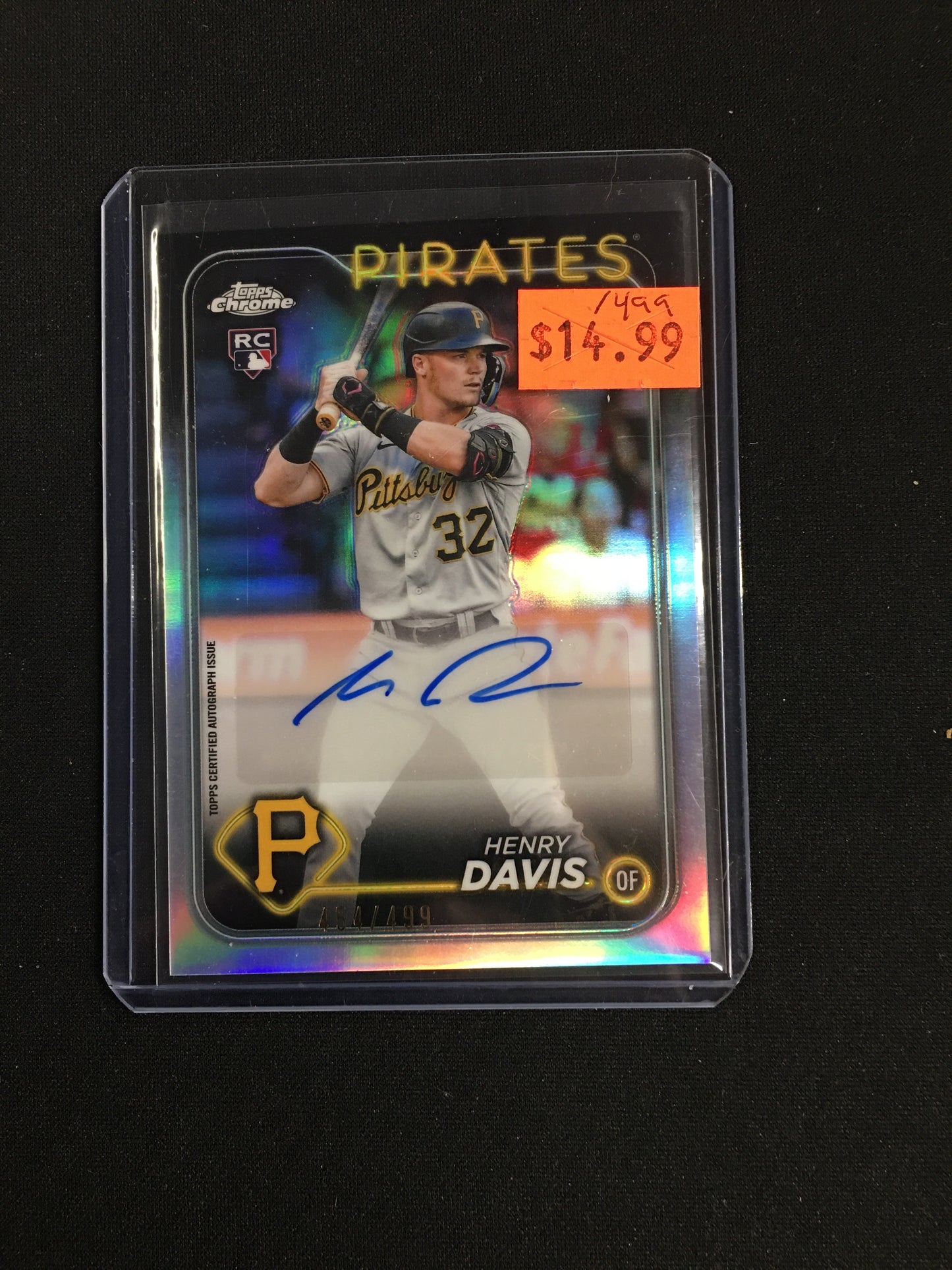 Henry Davis Topps Chrome Refractor Auto /499 RC #AC-HD