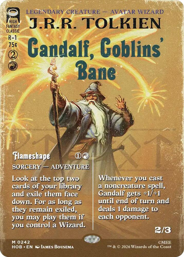 Gandalf, Goblins' Bane (Borderless Foil) - The Hobbit (HOB)