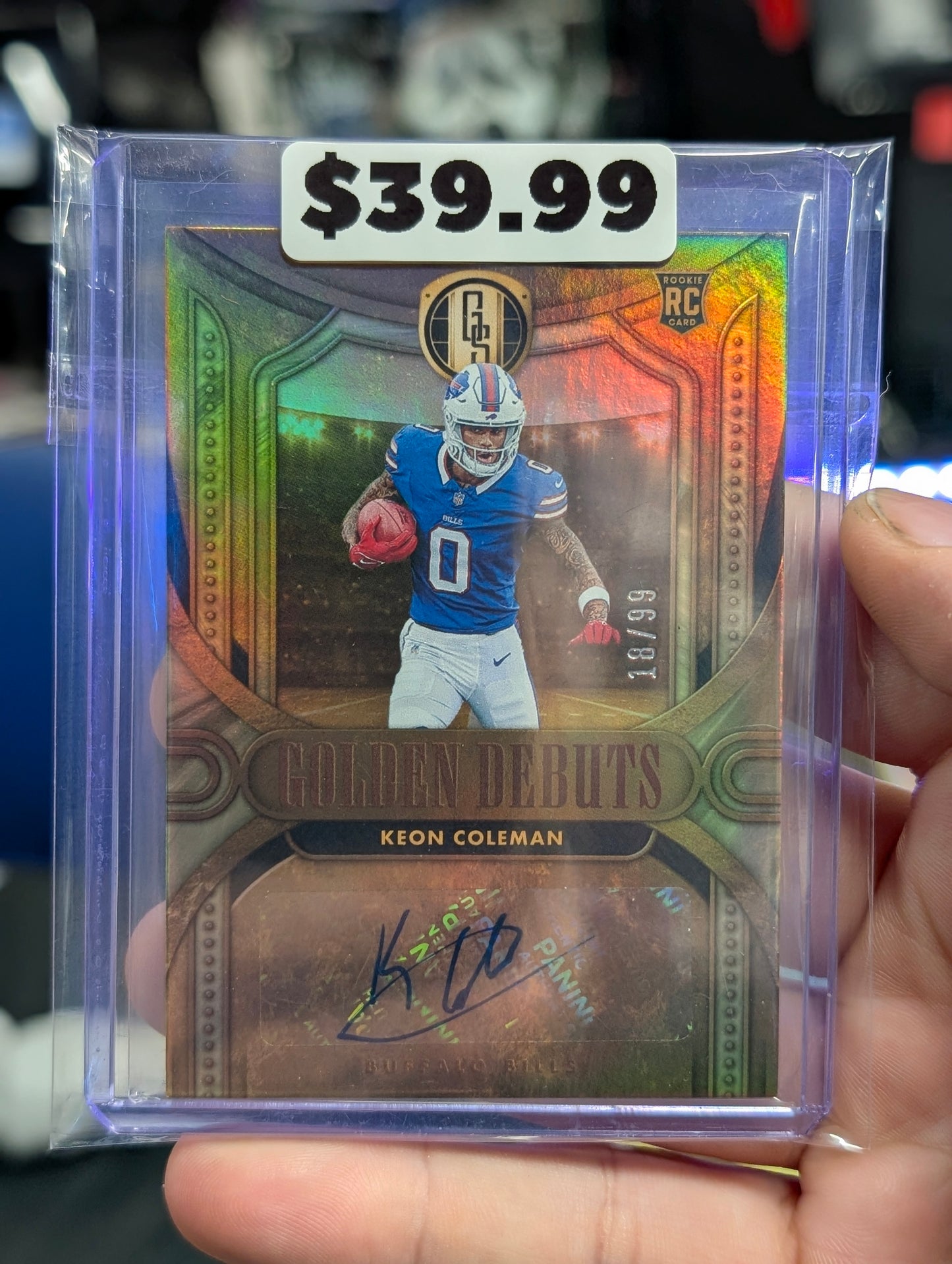 Keon Coleman Golden Debuts Gold Standard RC Auto /99