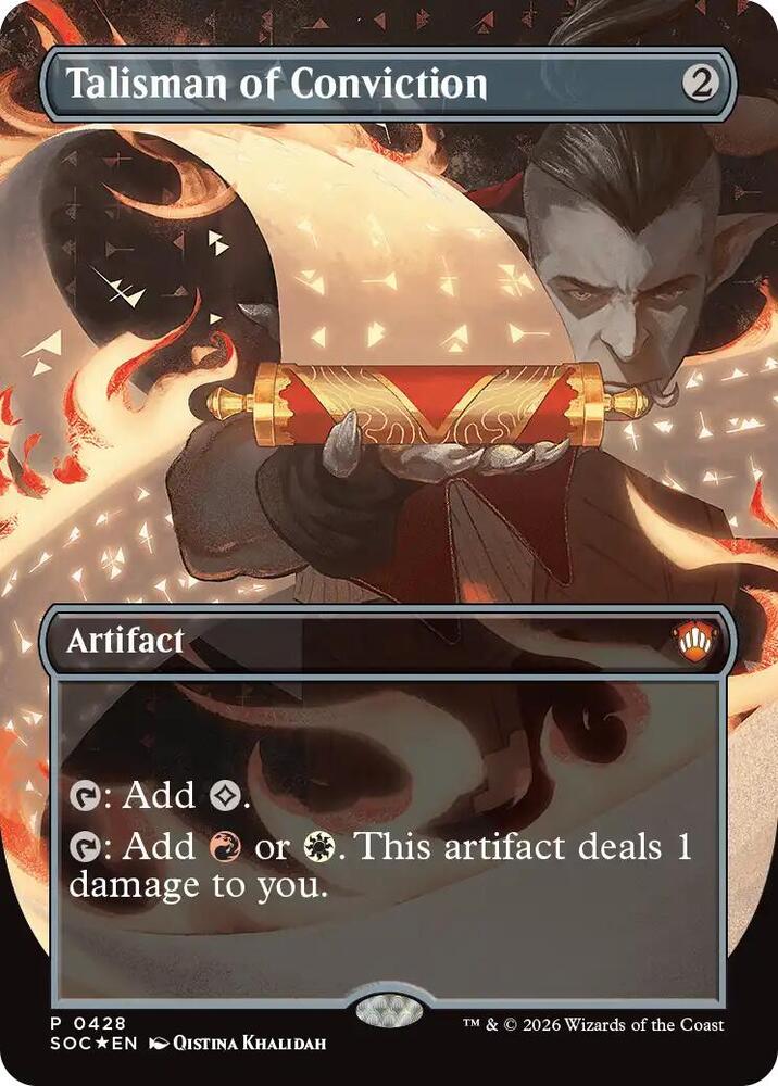 Talisman of Conviction (Borderless Foil) - Commander: Secrets of Strixhaven (SOC)