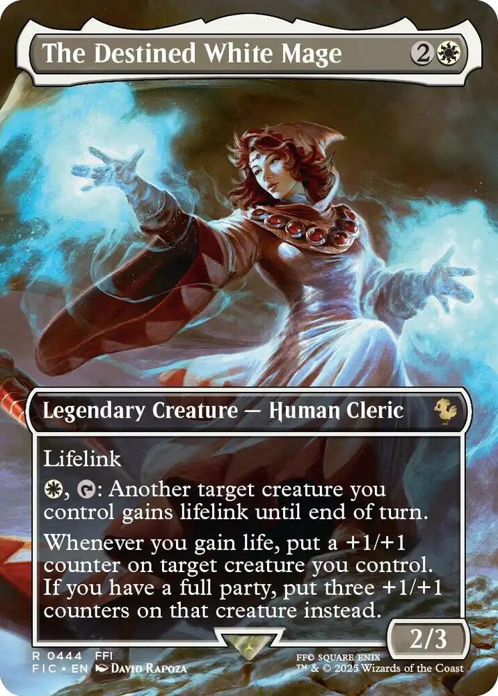 The Destined White Mage (Borderless Foil) - Commander: FINAL FANTASY (FIC)