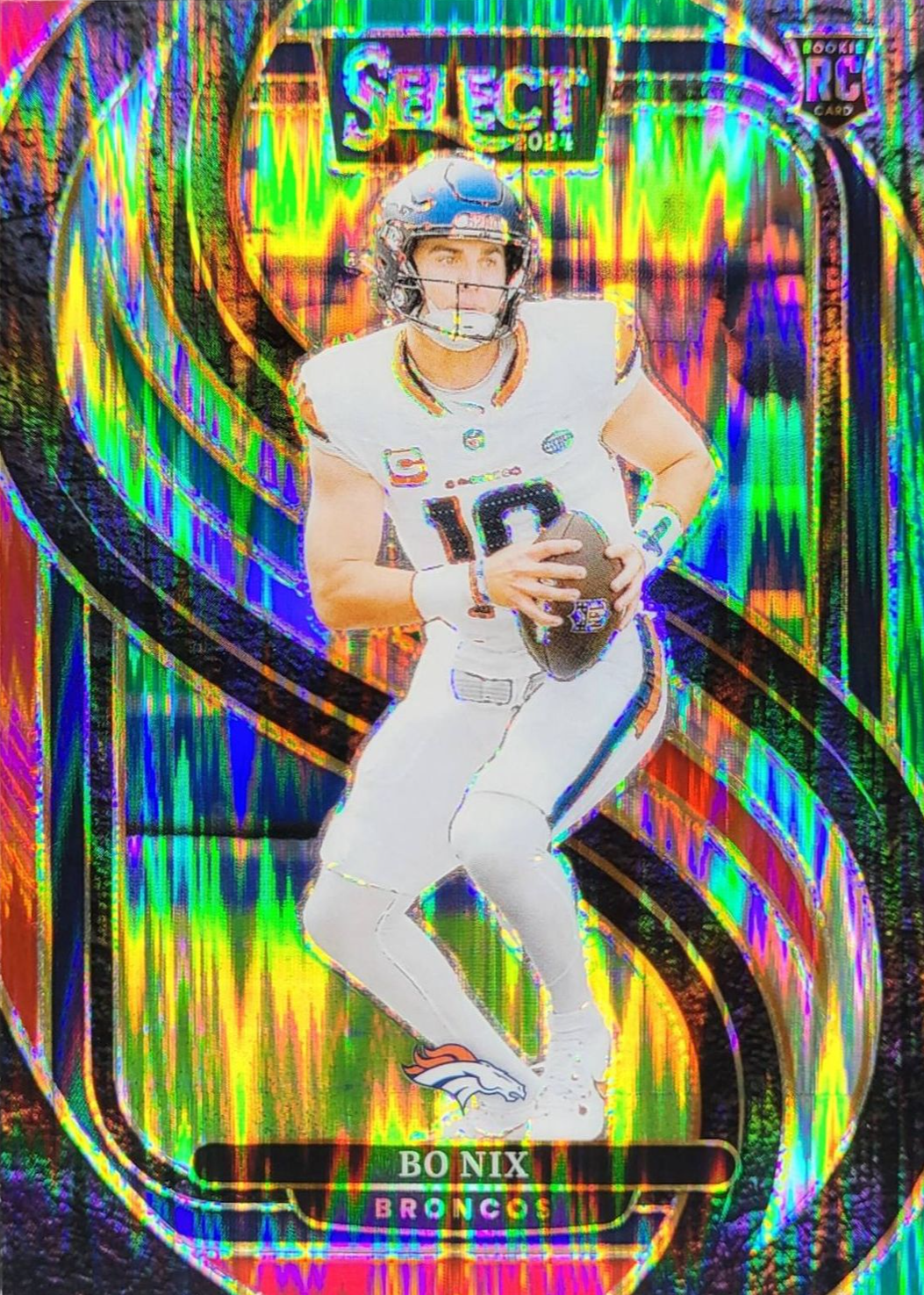 Bo Nix Select Shock RC # 117 Green Red Premier Level
