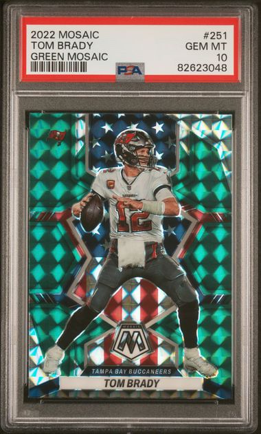 2022 Mosaic Tom Brady Green Mosaic PSA 10