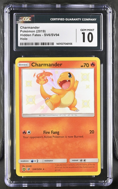 Charmander Hidden Fates Holo SV6/SV94 CGC 10