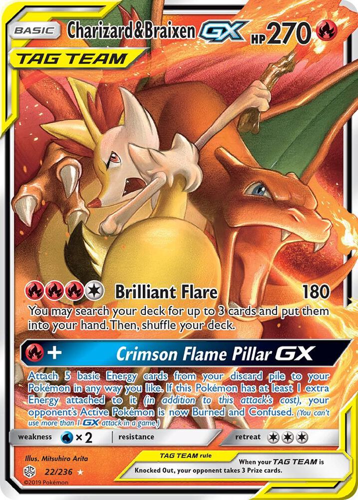 Charizard & Braixen GX - SM - Cosmic Eclipse (SM12) 22/236