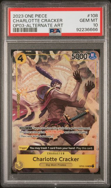 Charlotte Cracker Alternate Art OP03-108 PSA 10