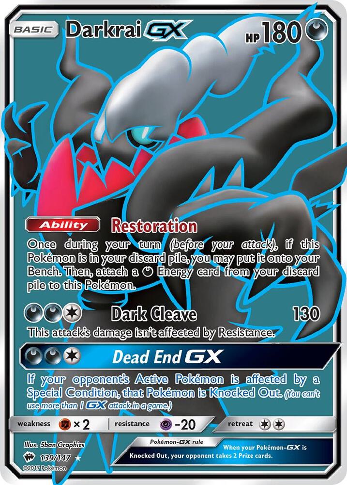 Darkrai GX (Full Art) - SM - Burning Shadows (SM03) 139/147