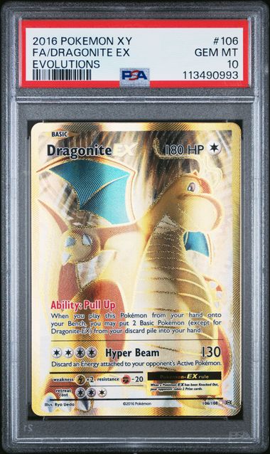 Dragonite EX Evolutions Full Art PSA 10 #106