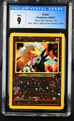Entei Black Star Promo #34 Reverse Holo CGC 9