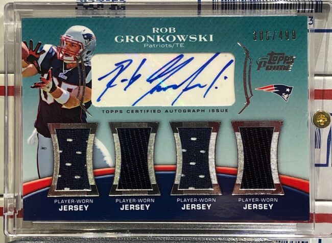Rob Gronkowski 2010 Topps Prime Rookie Quad Patch Auto /499