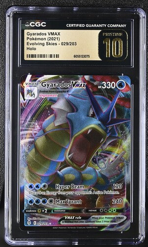 Gyarados Vmax Evolving Skies Holo 029/203 CGC Pristine 10