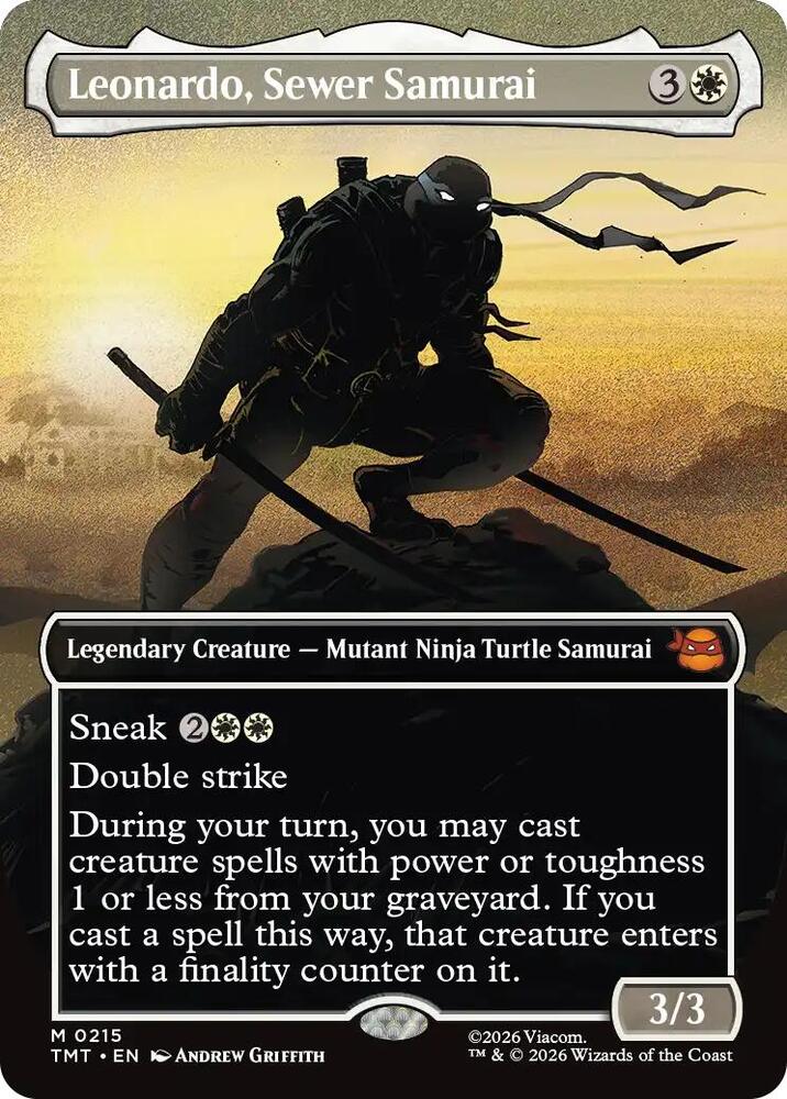 Leonardo, Sewer Samurai (Borderless) Foil- Teenage Mutant Ninja Turtles (TMT) 0215