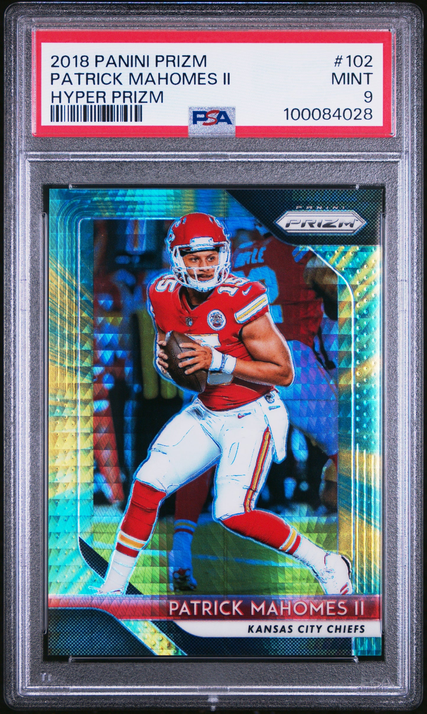 2018 Patrick Mahomes Hyper Prizm /275 PSA 9
