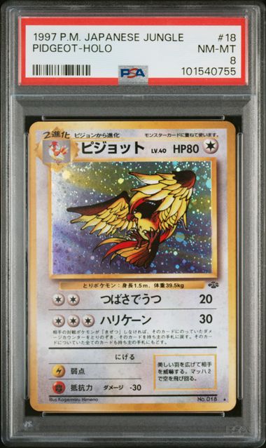 Pidgeotto Japanese Jungle Holo 018 PSA 8