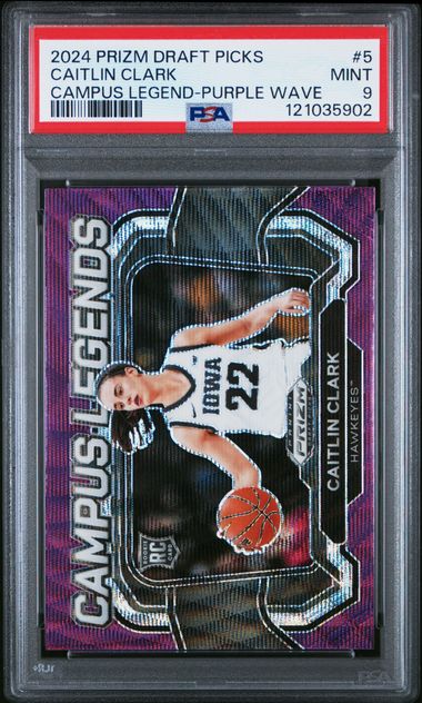 Caitlin Clark Campus Legends Purple Wave 2024 RC PSA 9
