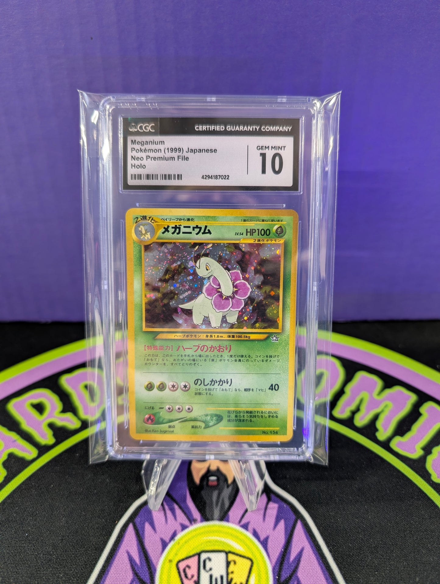 1999 Meganium Neo Premium File Japanese Holo CGC 10