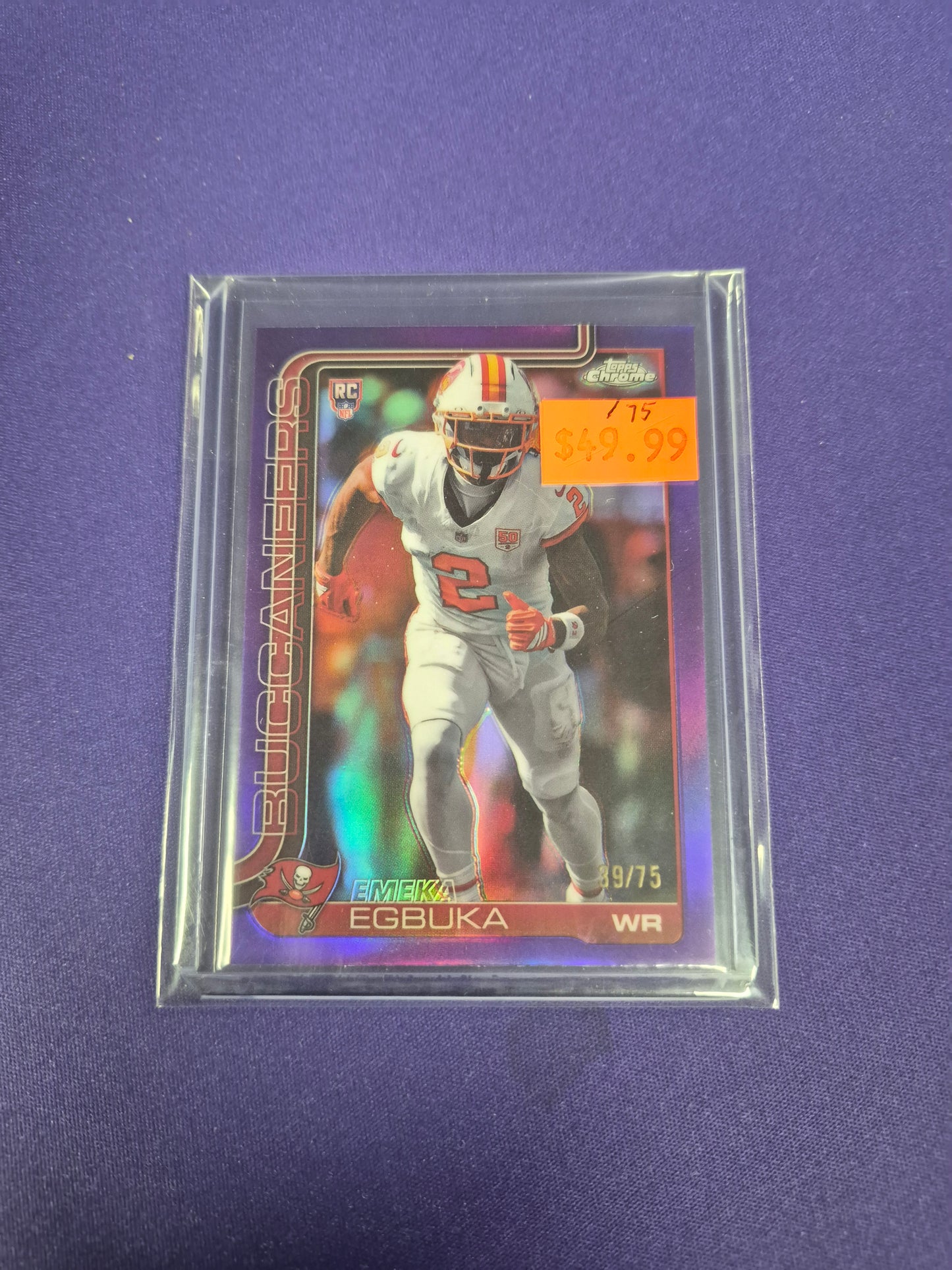 Emeka Egbuka Purple Refractor RC /75 Topps Chrome #312