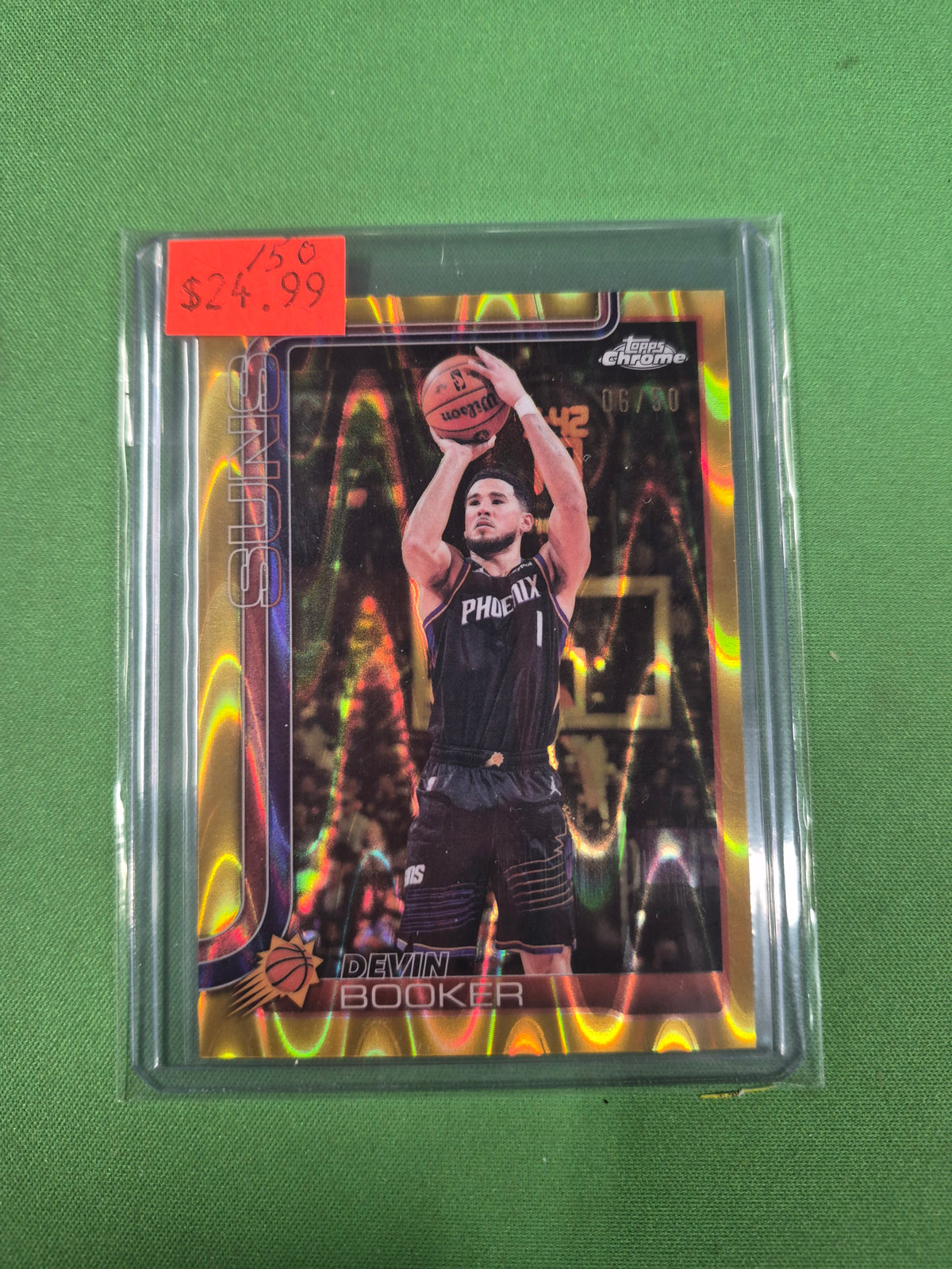 Devin Booker Gold Ray Wave Gold Topps Chrome /50