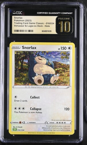 Snorlax Classic 016/034 Pristine 10 CGC
