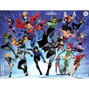 JUSTICE LEAGUE UNLIMITED #1 CVR H DANIEL SAMPERE WRAPAROUND RAISED UV FOIL VAR - CardWizards