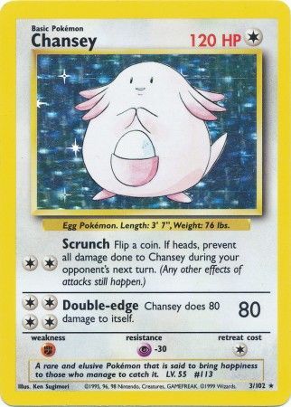 Chansey (3/102) [Base Set Unlimited] MP