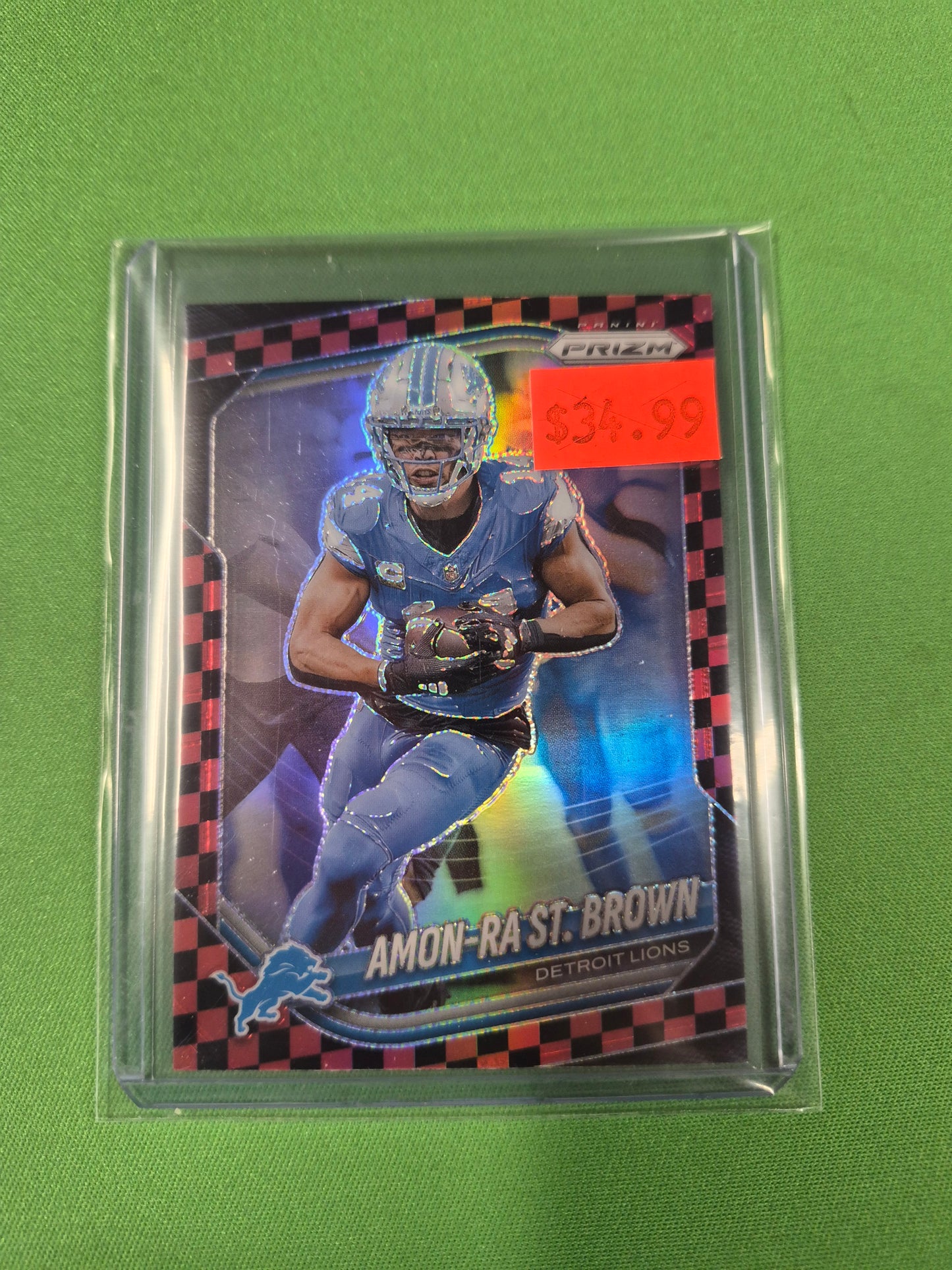 Amon-Ra St. Brown Red Checkerboard 2025 Prizm