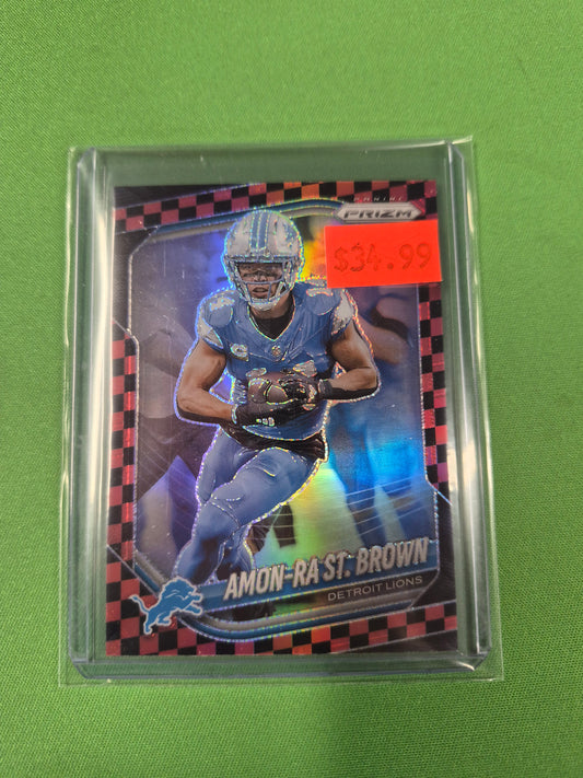 Amon-Ra St. Brown Red Checkerboard 2025 Prizm