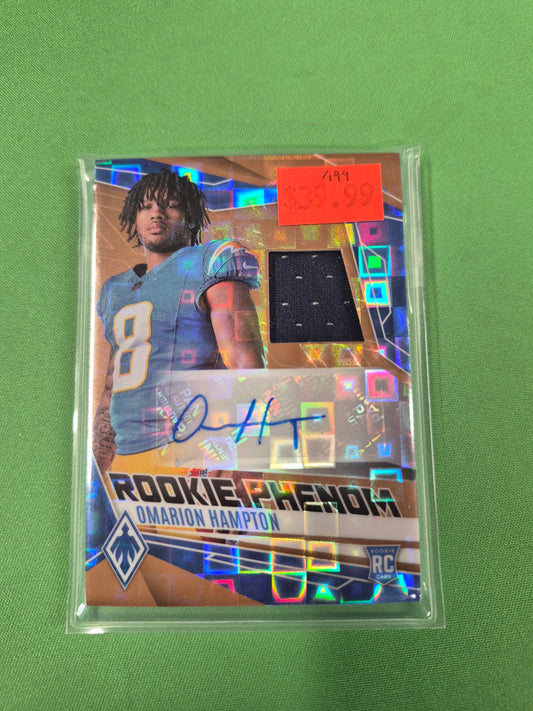 Omarion Hampton Rookie Phenom Bronze Rookie Patch Auto /199 Phoenix RPJ-OHN