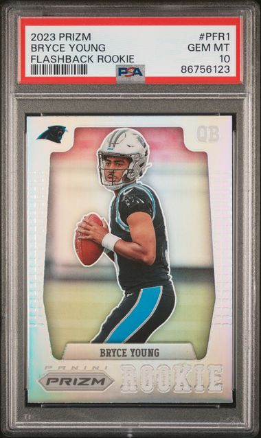 2023 PANINI PRIZM PRIZM FLASHBACK ROOKIE #PFR1 BRYCE YOUNG PSA 10