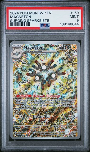 2024 POKEMON SVP EN-SV BLACK STAR PROMO #159 MAGNETON SURGING SPARKS ETB PSA 9
