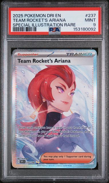 2025 POKEMON DRI EN-DESTINED RIVALS #237 TEAM ROCKET'S ARIANA SPECIAL ILLUSTRATION RARE PSA 10