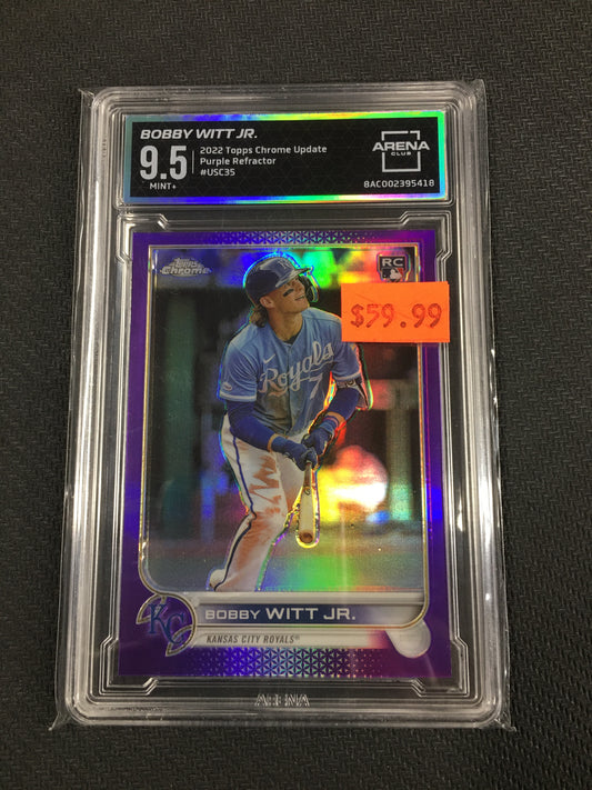 Bobby Witt Jr Purple Refractor RC Arena 9.5 Topps Chrome