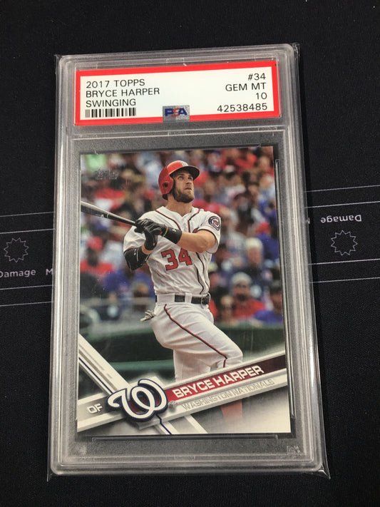 Bryce Harper 2017 Topps Swinging #34 PSA 10