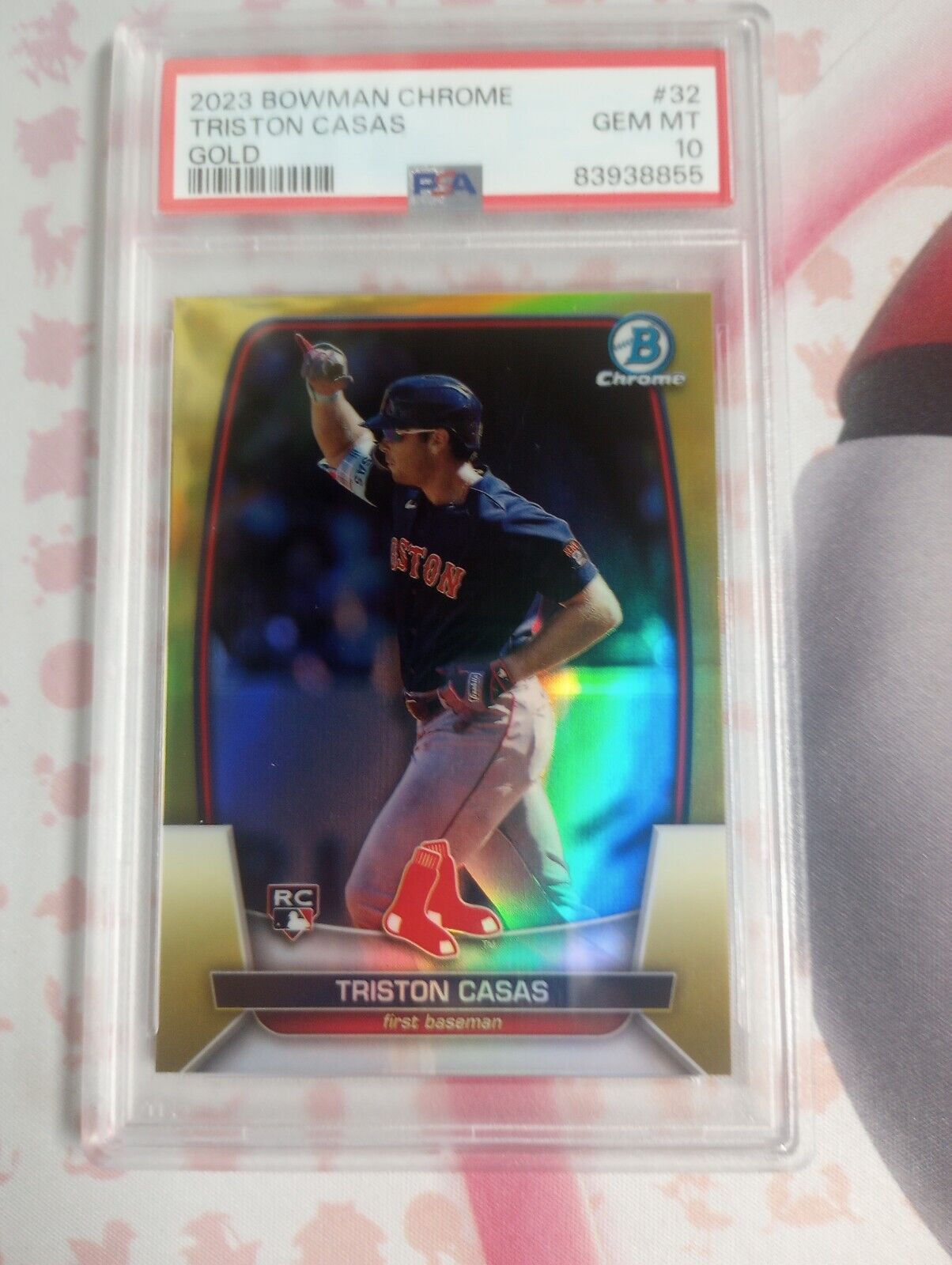 2023 Bowman Chrome - Yellow Refractor #32 Triston Casas /75 (RC) PSA 10