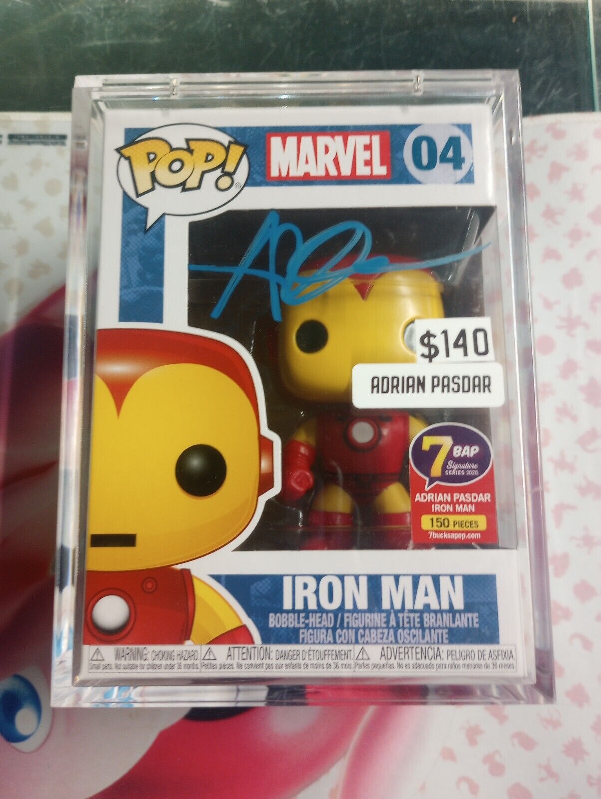 Funko Pop Autograph COA JSA Iron Man Adrian Pasdar Auto 7BAP /150 Pcs