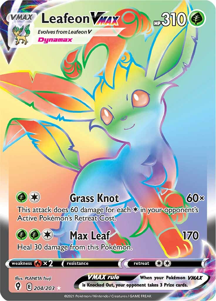 Leafeon VMAX (204/203) [Sword & Shield: Evolving Skies] - CardWizards