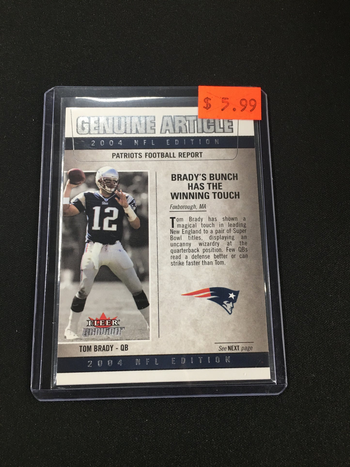 Tom Brady 2004 genuine article #7