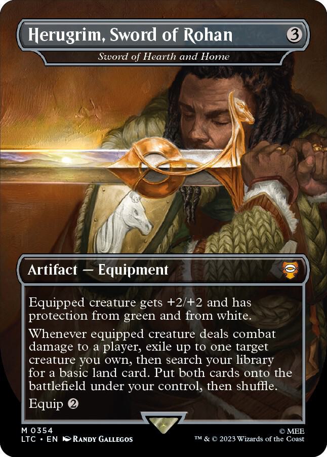 Herugrim, Sword of Rohan - Sword of Hearth and Home (Borderless) - Commander: The Lord of the Rings: Tales of Middle-earth (LTC) Foil