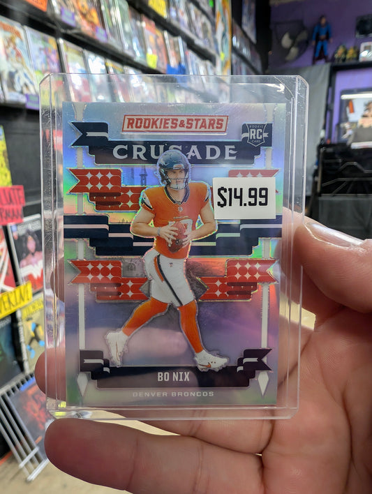 Bo Nix Crusade Silver Prizm RC