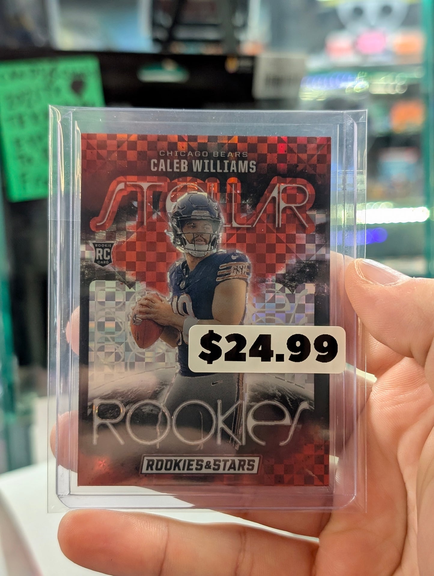Caleb Williams Rookies & Stars Red Checkerboard Prizm RC (TI)