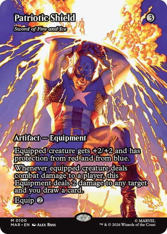 Patriotic Shield - Sword of Fire and Ice (Borderless Foil) - Marvel Universe Eternal-Legal (MAR)