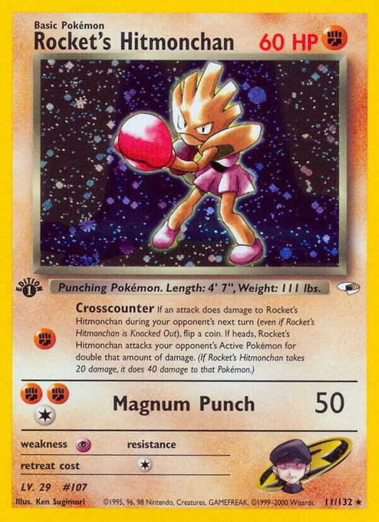 Rocket's Hitmonchan 1st Edition Holo - Gym Heroes (G1)