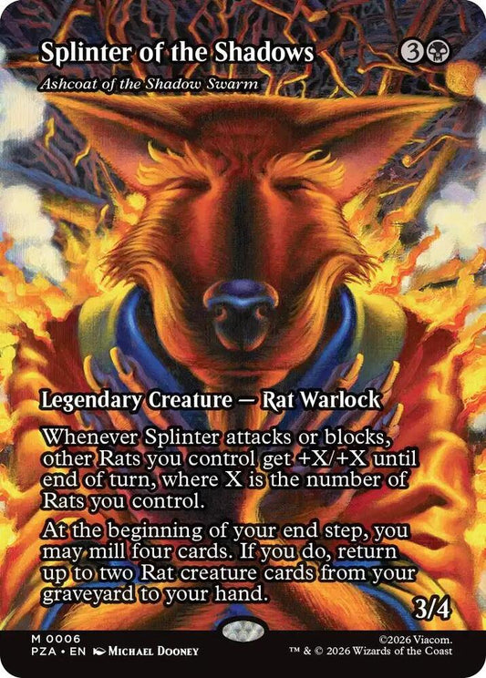 Splinter of the Shadows - Ashcoat of the Shadow Swarm (Borderless) - Teenage Mutant Ninja Turtles Source Material (PZA)