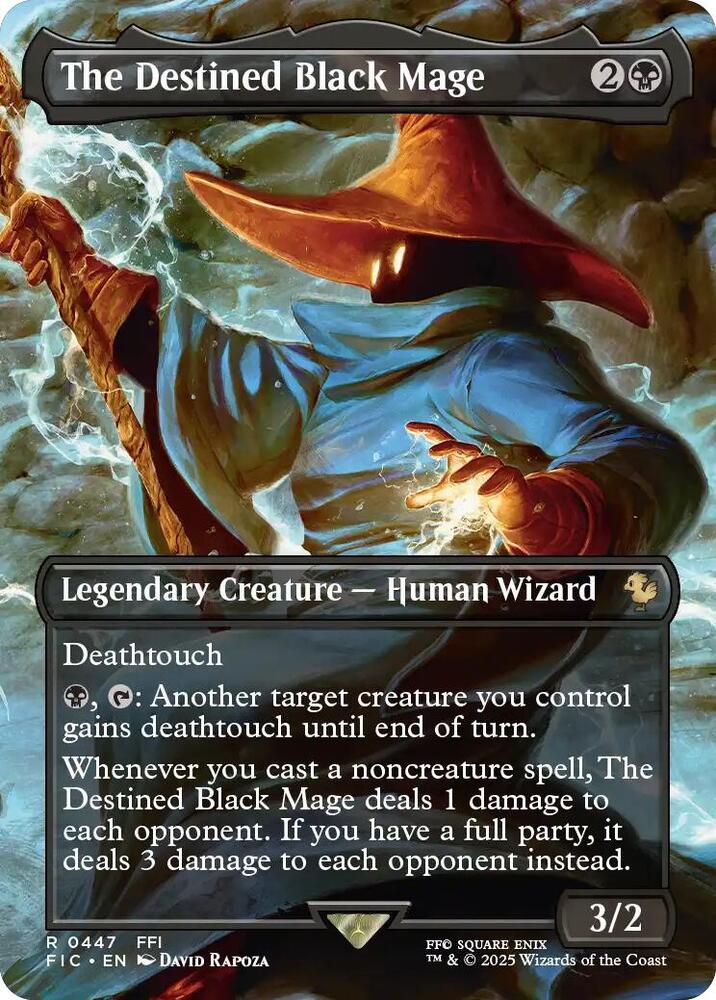 The Destined Black Mage (Borderless  Foil) - Commander: FINAL FANTASY (FIC)