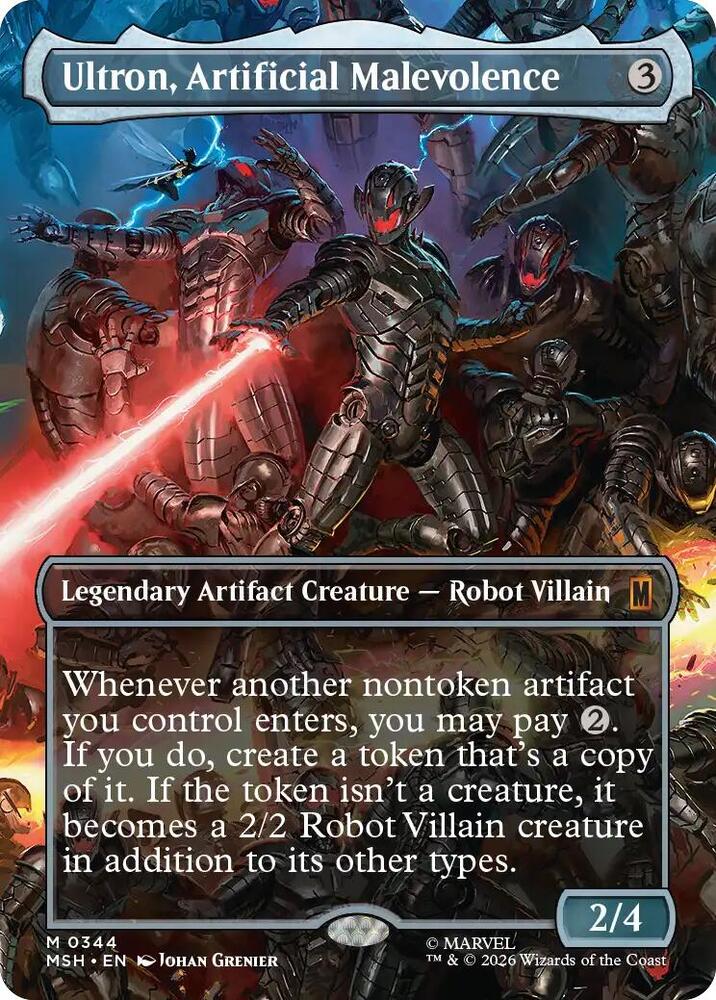Ultron, Artificial Malevolence FOIL (Borderless) (0344) - Marvel Super Heroes (MSH)