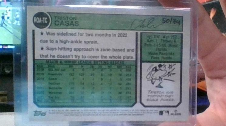 Triston Casas Topps Heritage RC Red Ink Auto /74 HAND SIGNED AND SERIALIZED - CardWizards