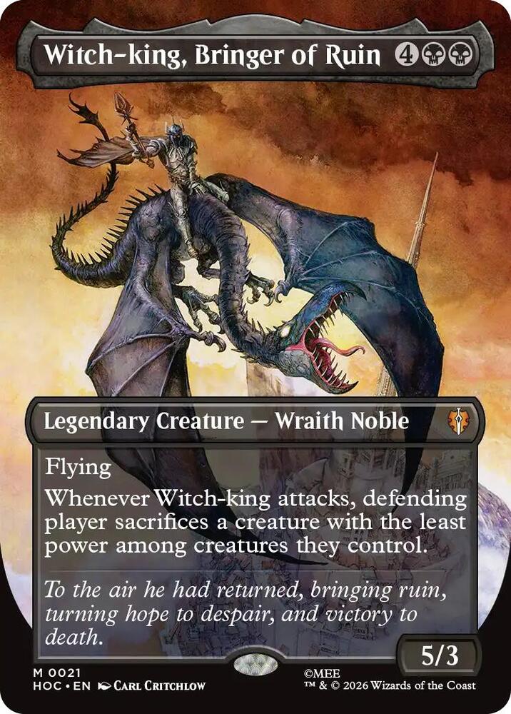 Witch-king, Bringer of Ruin (Borderless Foil) - The Hobbit: Eternal-Legal (HOC)