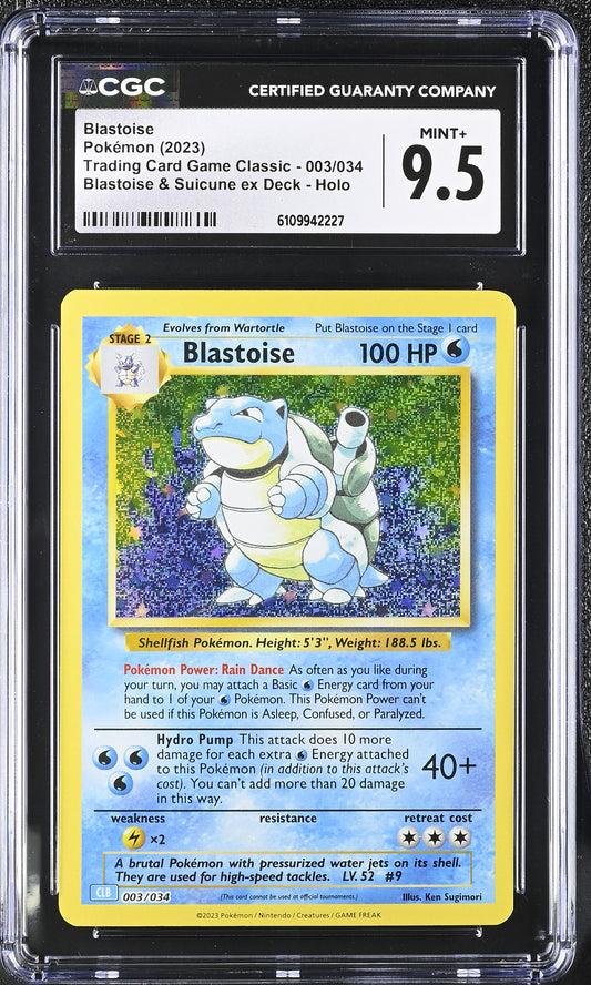 Blastoise Classic 003/034 Blastoise Suicune Deck Holo CGC 9.5