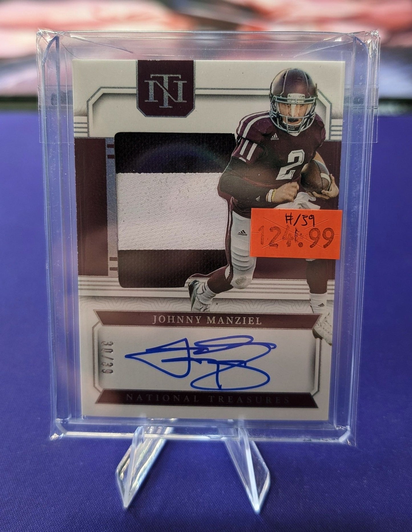 Johnny Manziel 2024 National Treasures Auto 2 Color  Patch /39